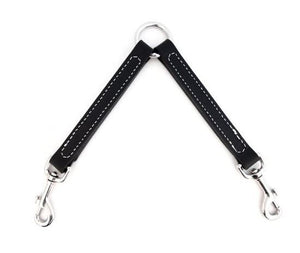 Pet Stop Store 18" x 3/4" Leather Two-Dog Walking Coupler