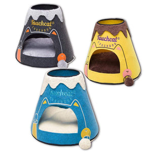 Pet Stop Store blue/white Designer Triangular Pet Dog Bed House With Toy