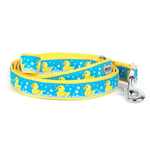 Pet Stop Store SM 5/8" Lead Pastel Blue & Yellow Rubber Duck Dog Collar & Leash