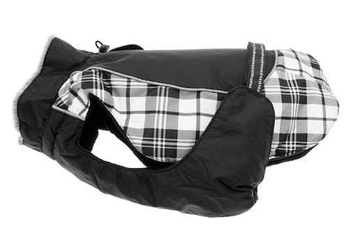 Black & White Plaid Alpine All Weather Dog Coat at Pet Stop Store
