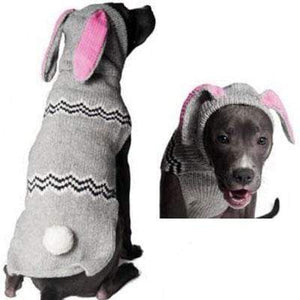 Pet Stop Store xxs Gray Handmade Dog Hoodie with Bunny Ears